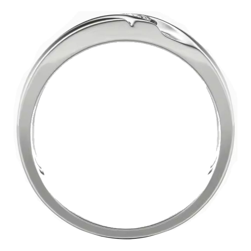 14K White Gold 0.06CT.T.W Round Cut Diamond Custom Ring for Men 3EX IGI Certified-3