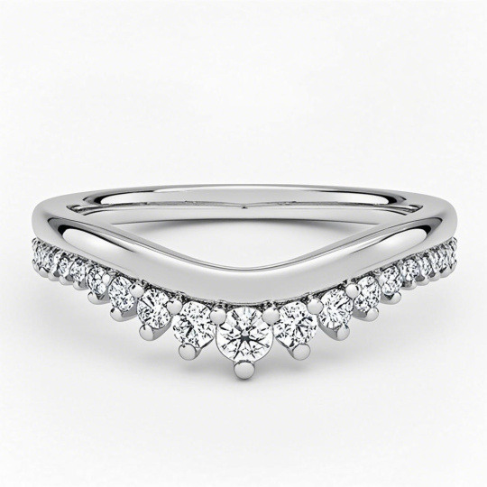10K White Gold 0.24 CTW Diamond Custom Wedding Ring F/G Color SI Clarity 3EX