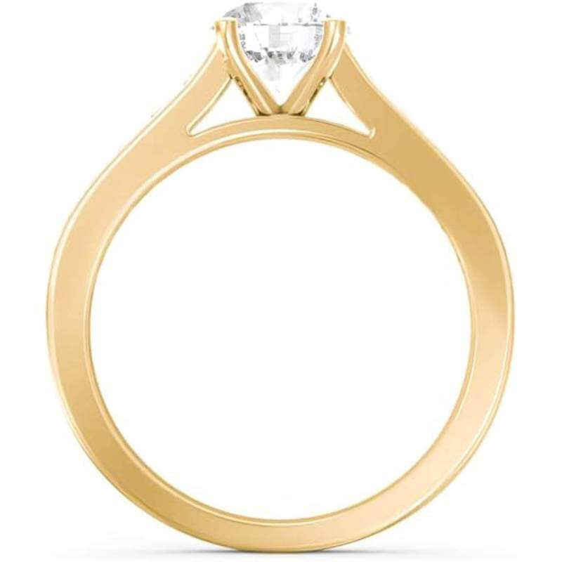 10K White Gold 0.5 to 3 CT Round Lab Created Diamond Engagement Ring D VVS1-VS1 Clarity 3EX-4