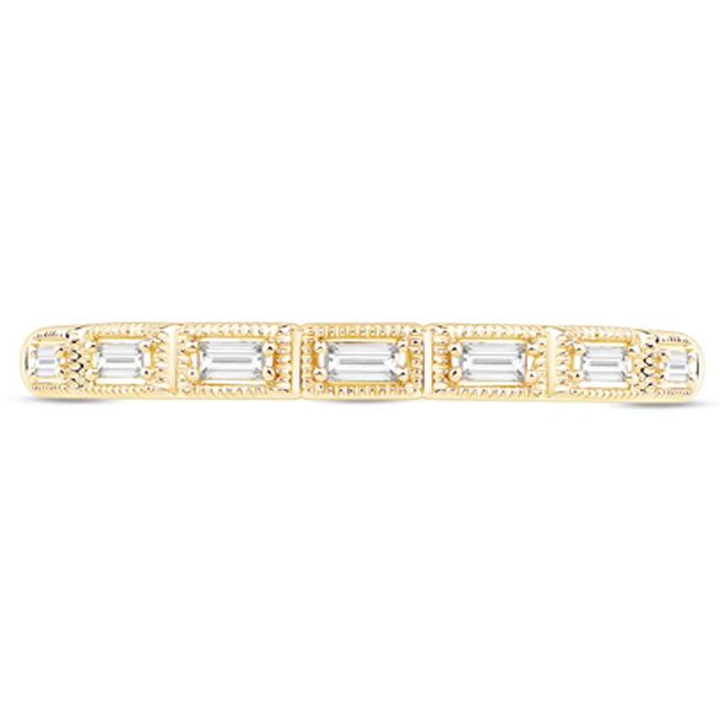 10K Gold 1/15 CT Baguette Cut Laboratory Diamonds Custom Stackable Ring-4