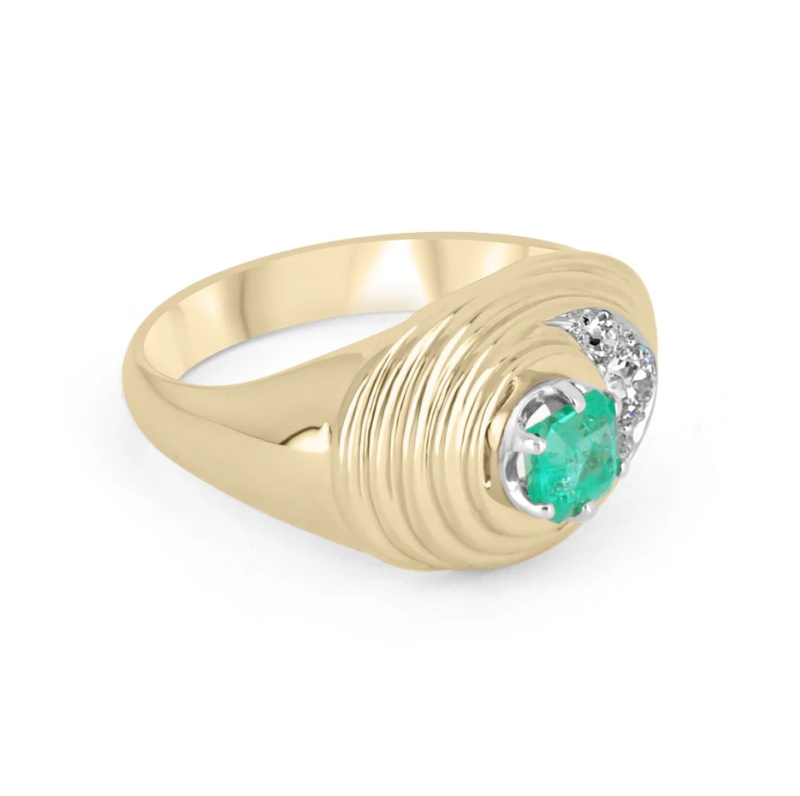 10K Roségold, 1,5 Karat Diamant im Asscher-Schliff und Smaragd, individueller Verlobungsring, Farbe H-I, Reinheit VS-SI, 3EX-4