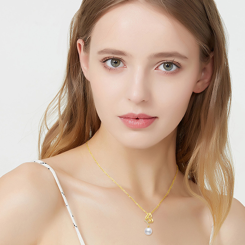 18K Gold 16 ''1'' 1 ''Extender Inches Circular Shaped Pearl Strand Necklace-2