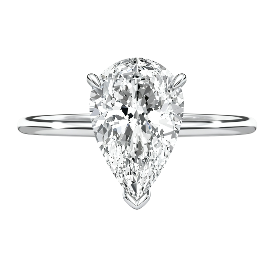 10K White Gold 1 to 3 CTW Pear Cut Lab-Grown Diamond Custom Engagement Ring D Color VVS1/VS1 Clarity 3EX IGI Certified