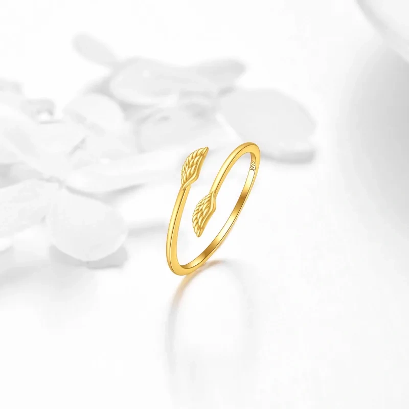 Bague ouverte ailes d'ange en or 18 carats-4