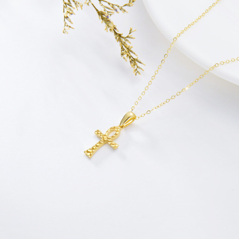 Halskette mit Ankh-Anhänger aus 18-karätigem Gold-3