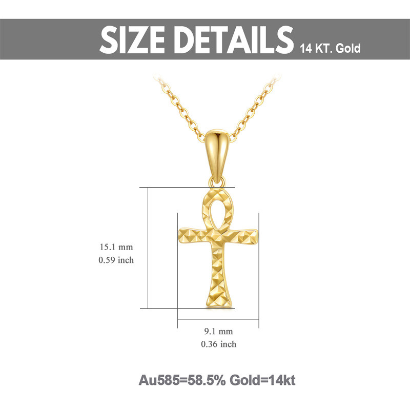 Halskette mit Ankh-Anhänger aus 18-karätigem Gold-4
