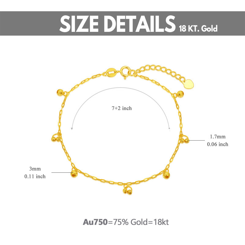 Pulsera con dije de bola de oro de 10 quilates-6