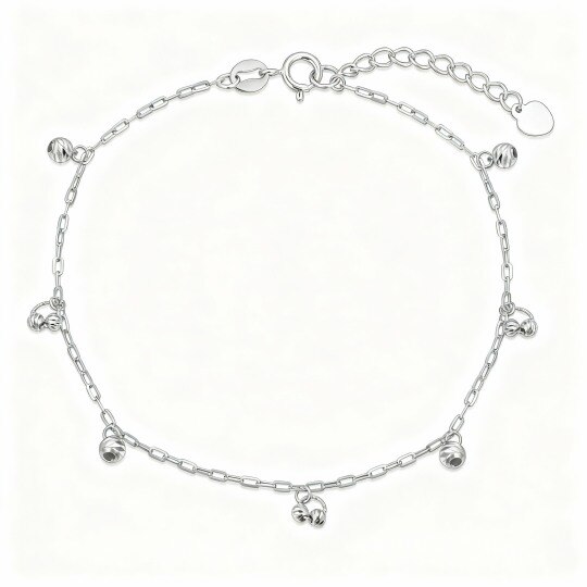 Armband mit Kugelanhänger aus 10-karätigem Weißgold