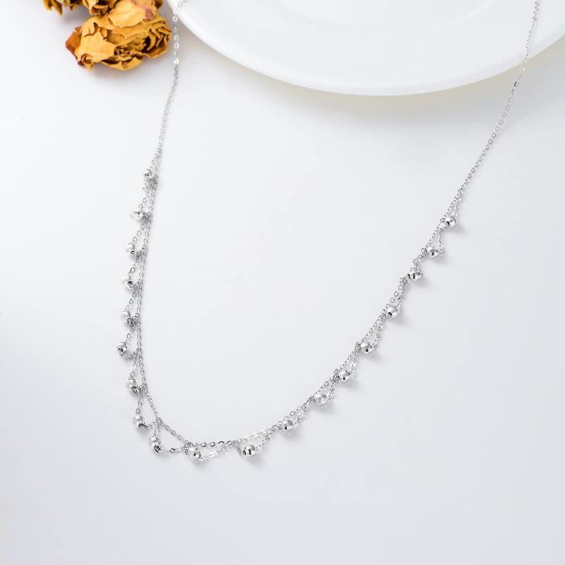 Choker-Halskette aus 10-karätigem Weißgold mit Kugelanhänger-5