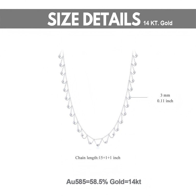 Choker-Halskette aus 10-karätigem Weißgold mit Kugelanhänger-6