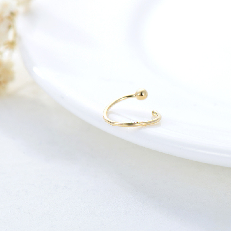 14K White Gold Ball Nose Ring-4