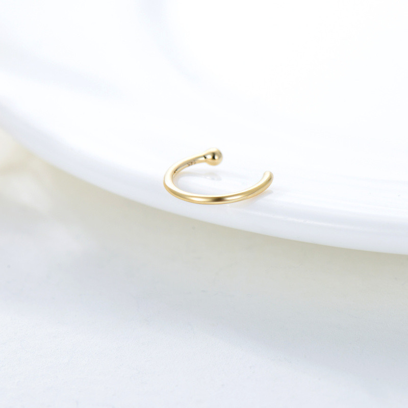 18K Rose Gold Ball Nose Ring-4