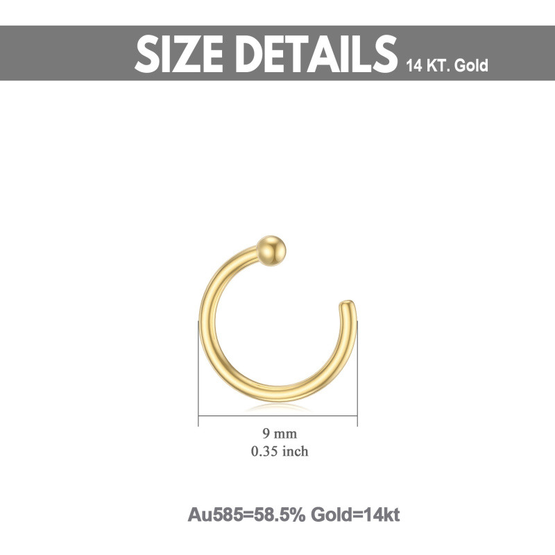 18K Rose Gold Ball Nose Ring-5