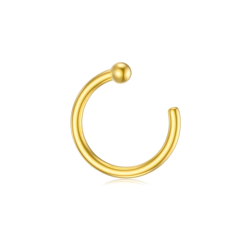 18K Rose Gold Ball Nose Ring-6