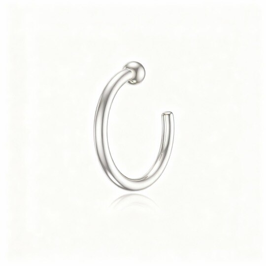 10K White Gold Ball Nose Ring