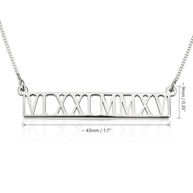 Collier barre en or blanc 14 carats-4