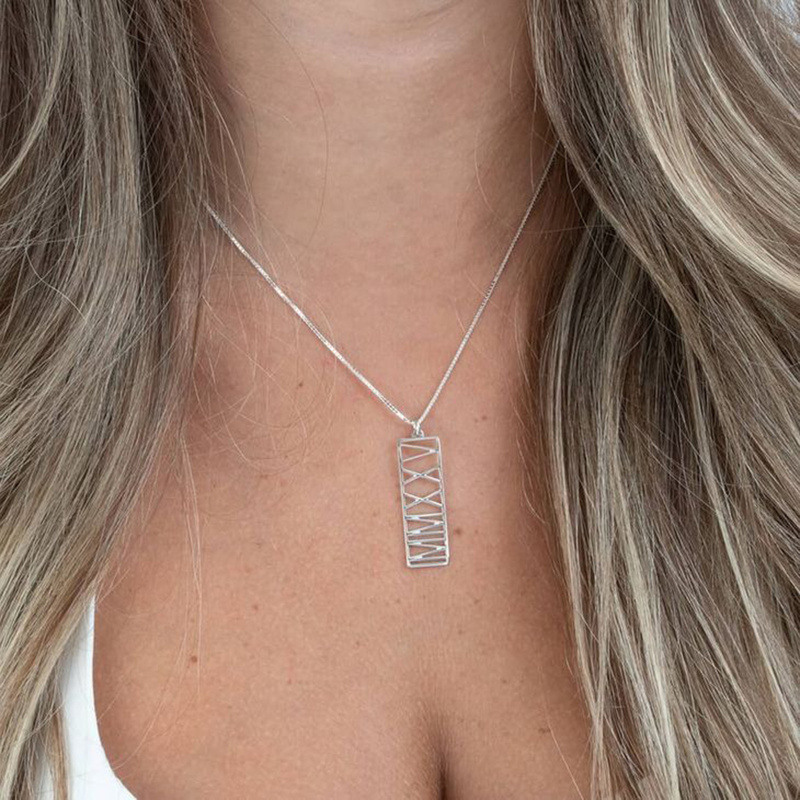 Collier barre en or blanc 14 carats-3