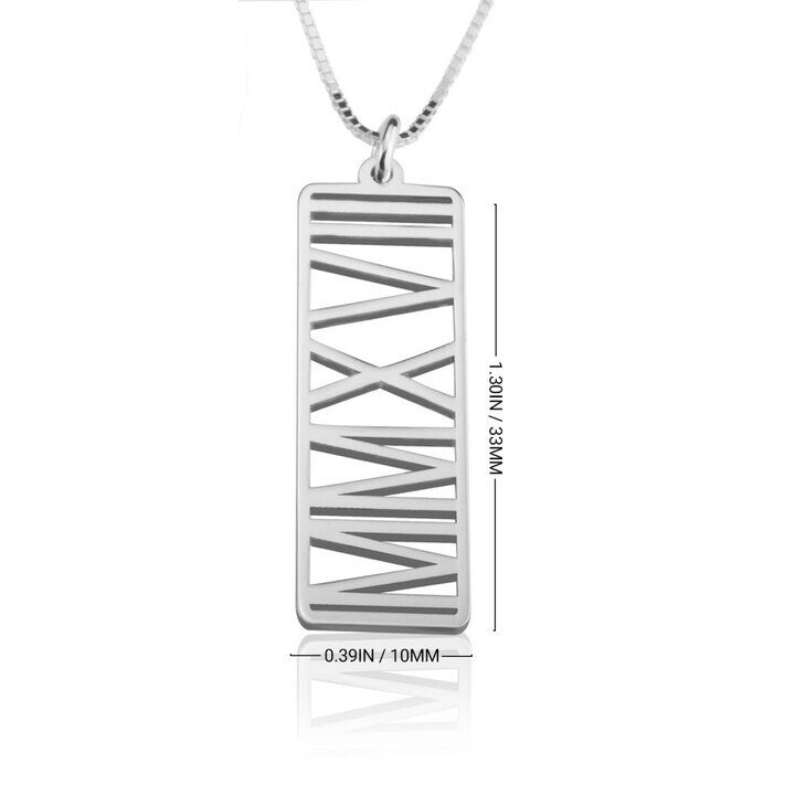 Collier barre en or blanc 14 carats-4