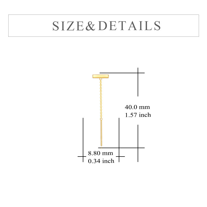 14K Gold Bar Drop Earrings-5