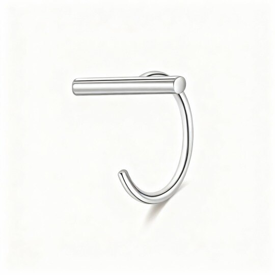 10K White Gold Bar Nose Ring