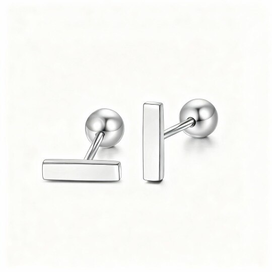Boucles d'oreilles puces en or blanc 10 carats