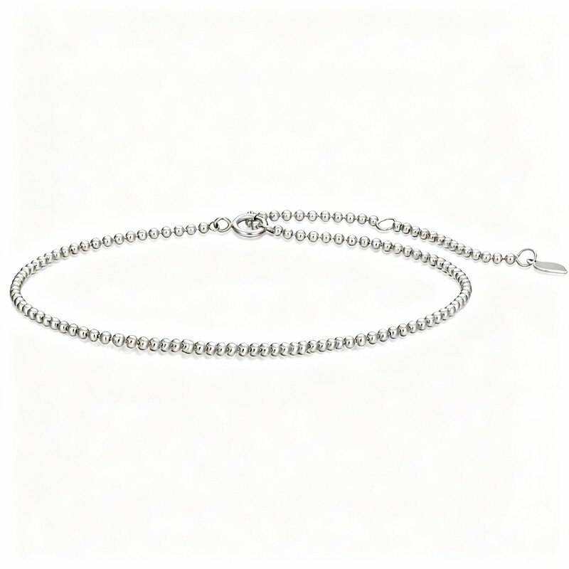 Bracelet à perles en platine plaqué or blanc-1