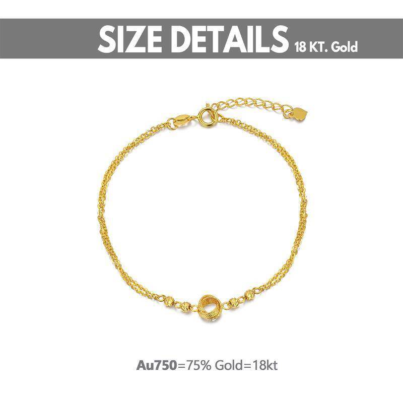 Pulsera de oro rosa de 18 quilates con cuentas y nudo celta en capas-6