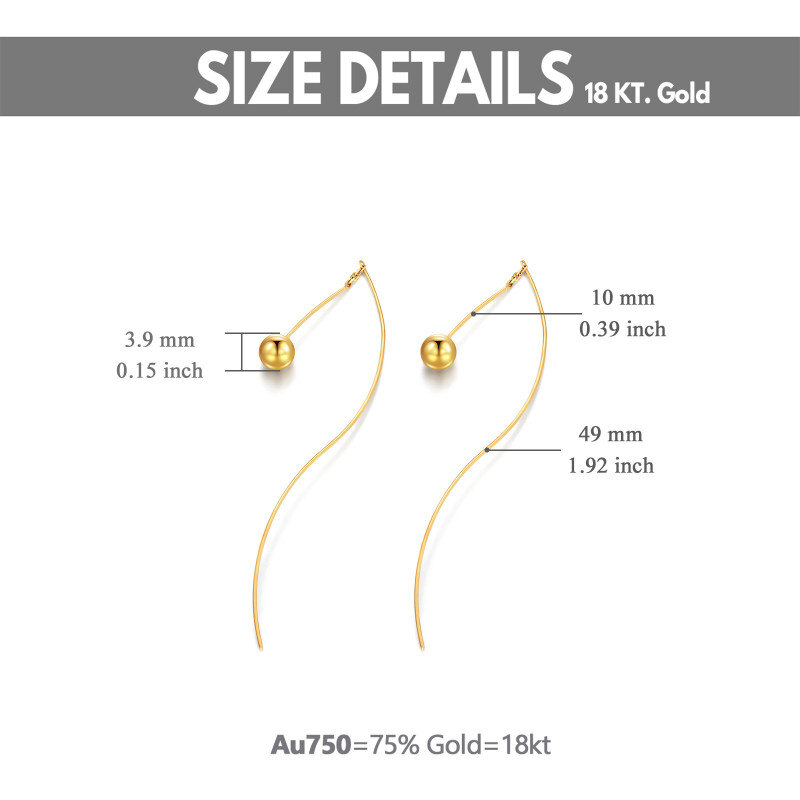 Brincos gota com contas em ouro 18K-5