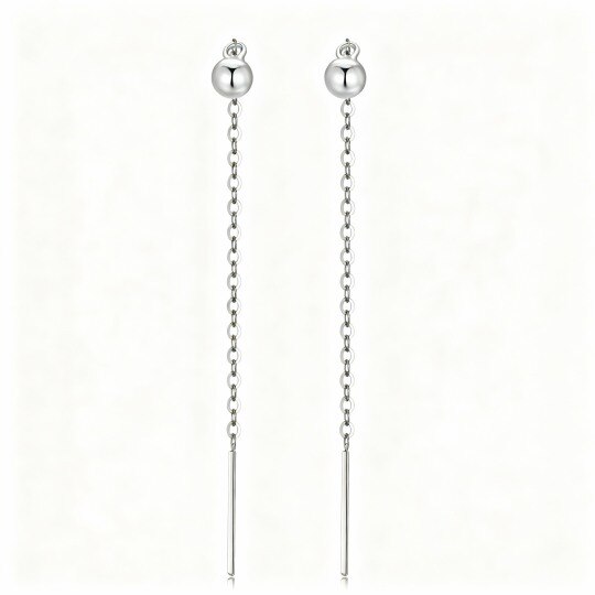 Boucles d'oreilles pendantes en or blanc 10 carats avec perles