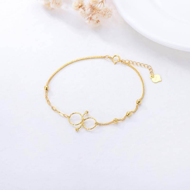 10K Gold Bead & Infinity Symbol Charm Bracelet-3