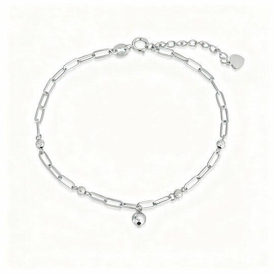 Pulsera de clip con cuentas de oro blanco de 10 quilates