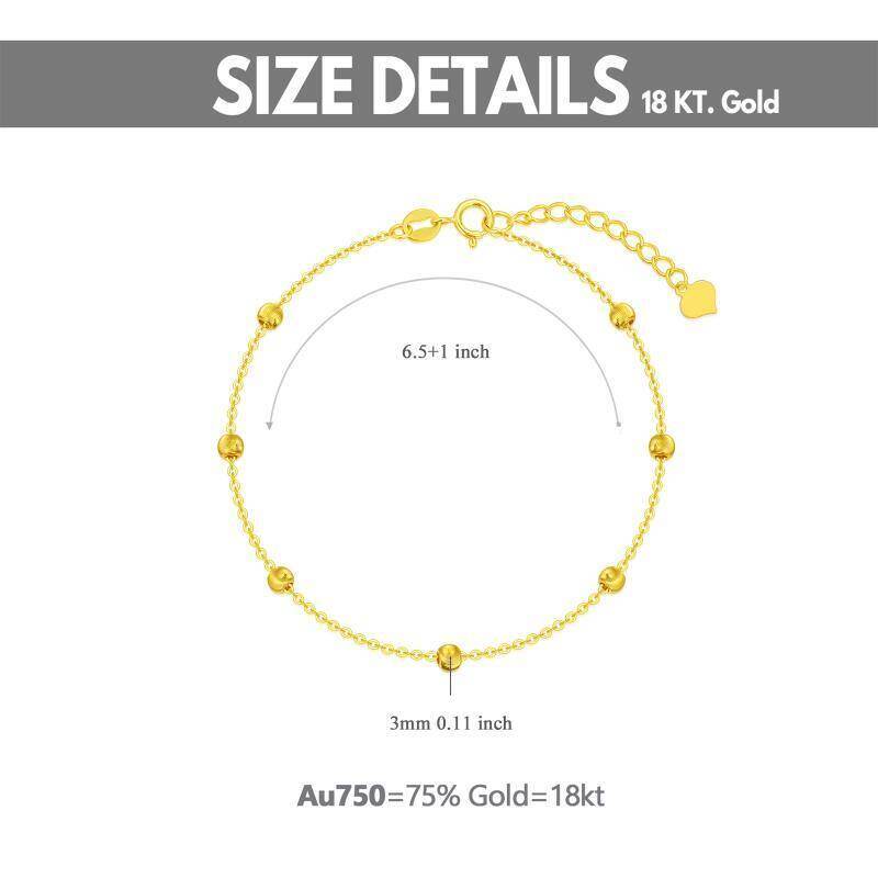 Pulsera de cadena con cuentas de oro de 18 quilates-7