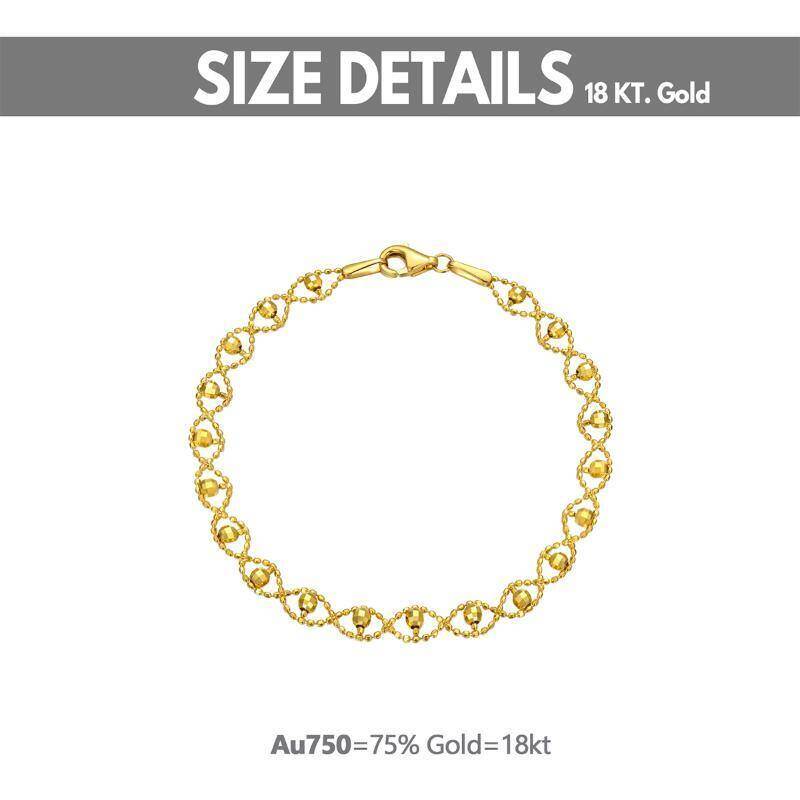 Pulsera de cadena con cuentas de oro blanco de 18 quilates-6