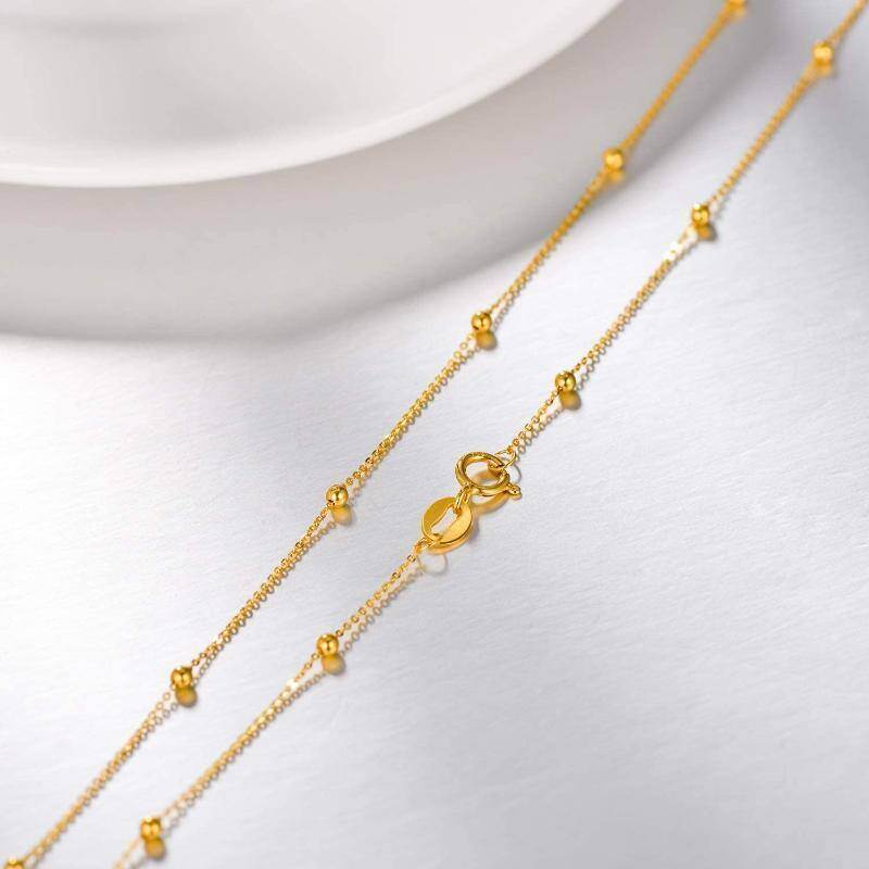 Collar con cadena de cuentas de oro de 14 quilates-4