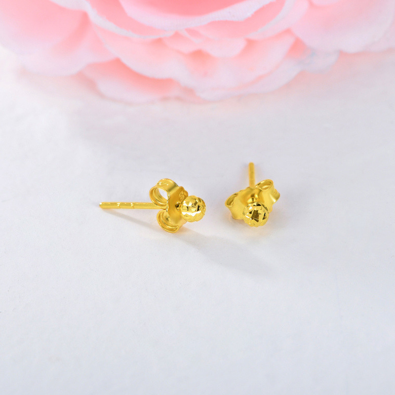 10K White Gold Birth Flower Drop Earrings-3