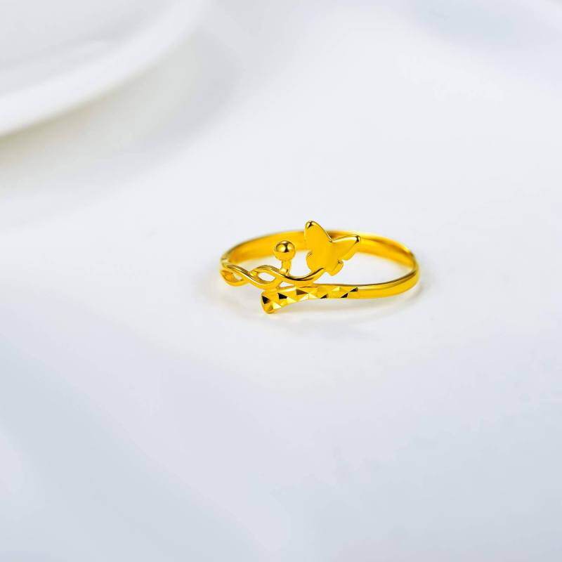 Offener Schmetterlingsring aus 14-karätigem Gold-4