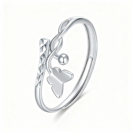 10K White Gold Butterfly Open Ring