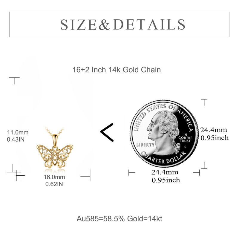 18K White Gold Butterfly Pendant Necklace-5