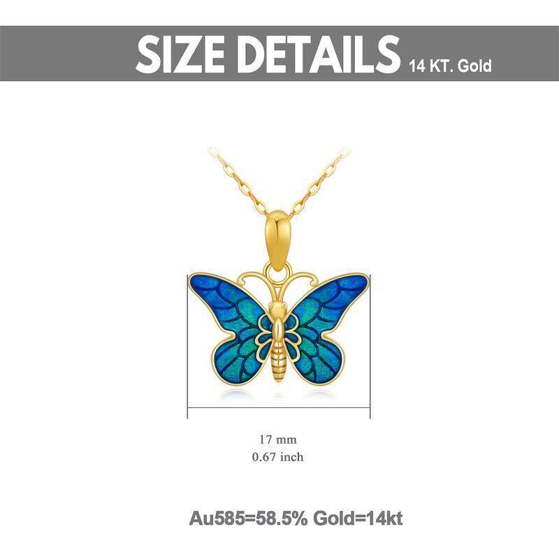 10K Rose Gold Butterfly Pendant Necklace-6