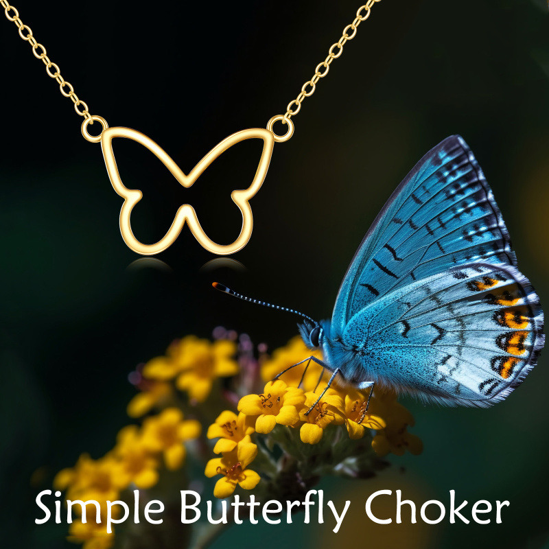 14K Gold Butterfly Pendant Necklace-6