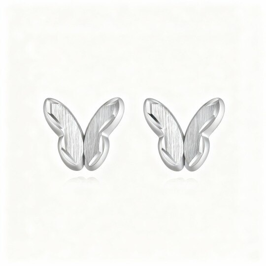 Brincos borboleta em ouro branco 10K