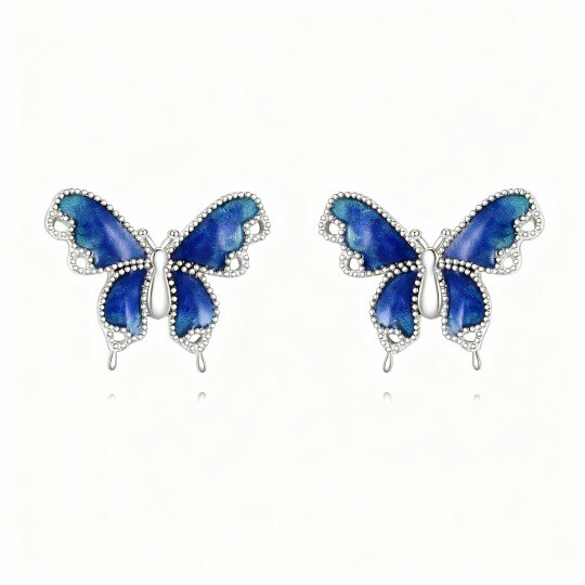 Brincos borboleta em ouro branco 10K