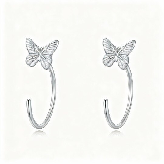 Brincos borboleta em ouro branco 10K