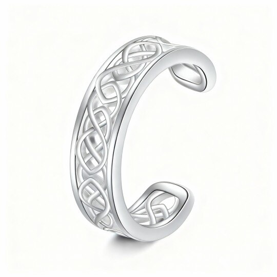 Boucles d'oreilles manchette nœud celtique en or blanc 10 carats