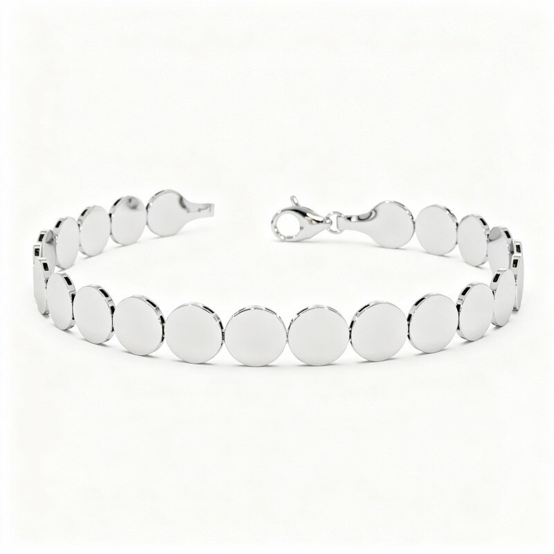 Pulsera de cadena de oro blanco de 18 quilates-1