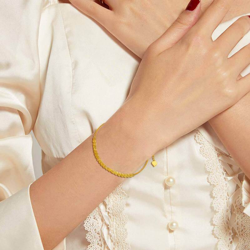 Pulsera de cadena de oro de 10 quilates-2