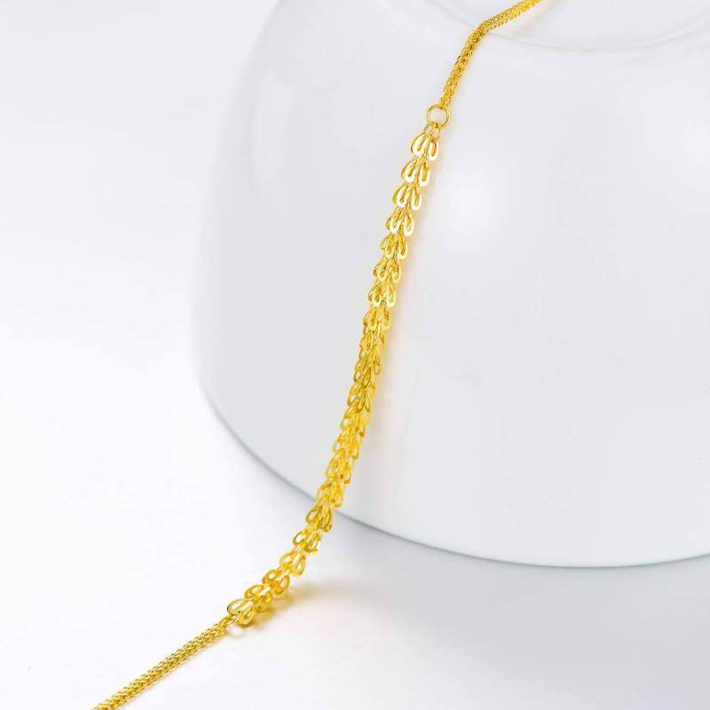 Pulsera de cadena de oro de 10 quilates-4