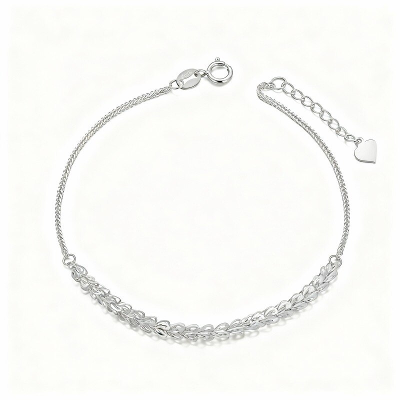Bracelet chaîne en or blanc 10 carats-1