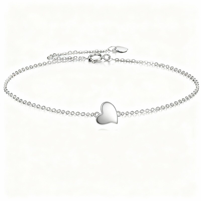 Pulsera de oro blanco de 18 quilates con dije-1