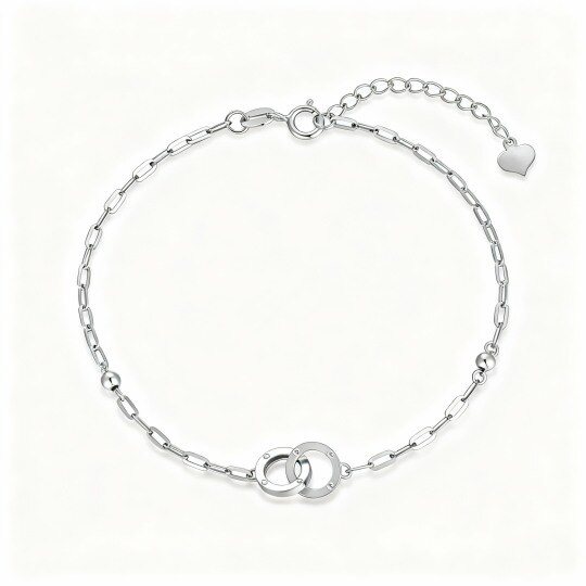 10K White Gold Circle Charm Bracelet
